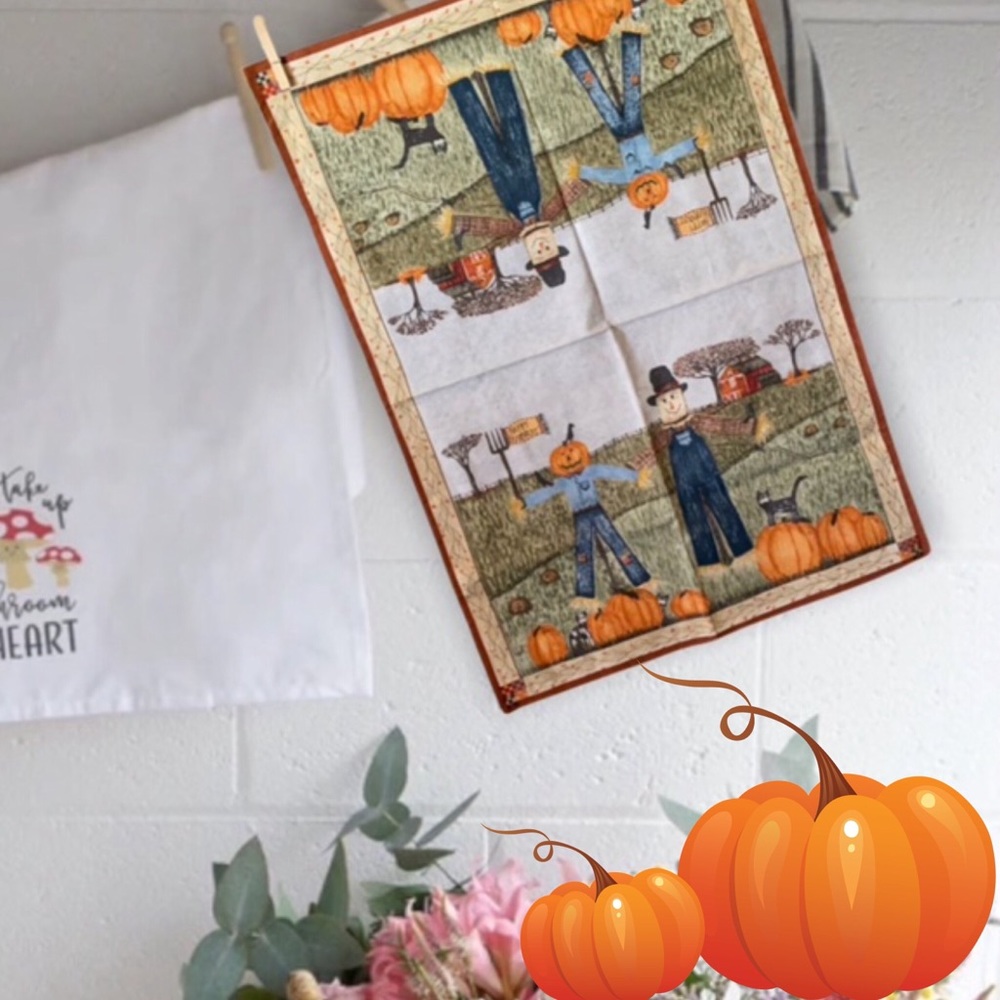 Park Designs Two Scarecrow Tea Towel